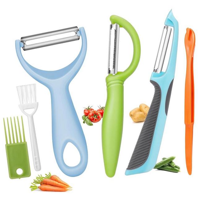 Senbowe Upgrade Potato Peeler for Kitchen, 6PCS Stainless Steel Vegetable Peeler, I and Y Food Peeler for Apple Fruit Carrot Zucchini Cucumber Potatoes,Good Grip Veggie Peeler Makes Peeling Very Easy