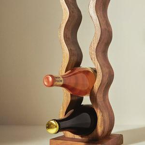 Wavy Wood Wine Rack