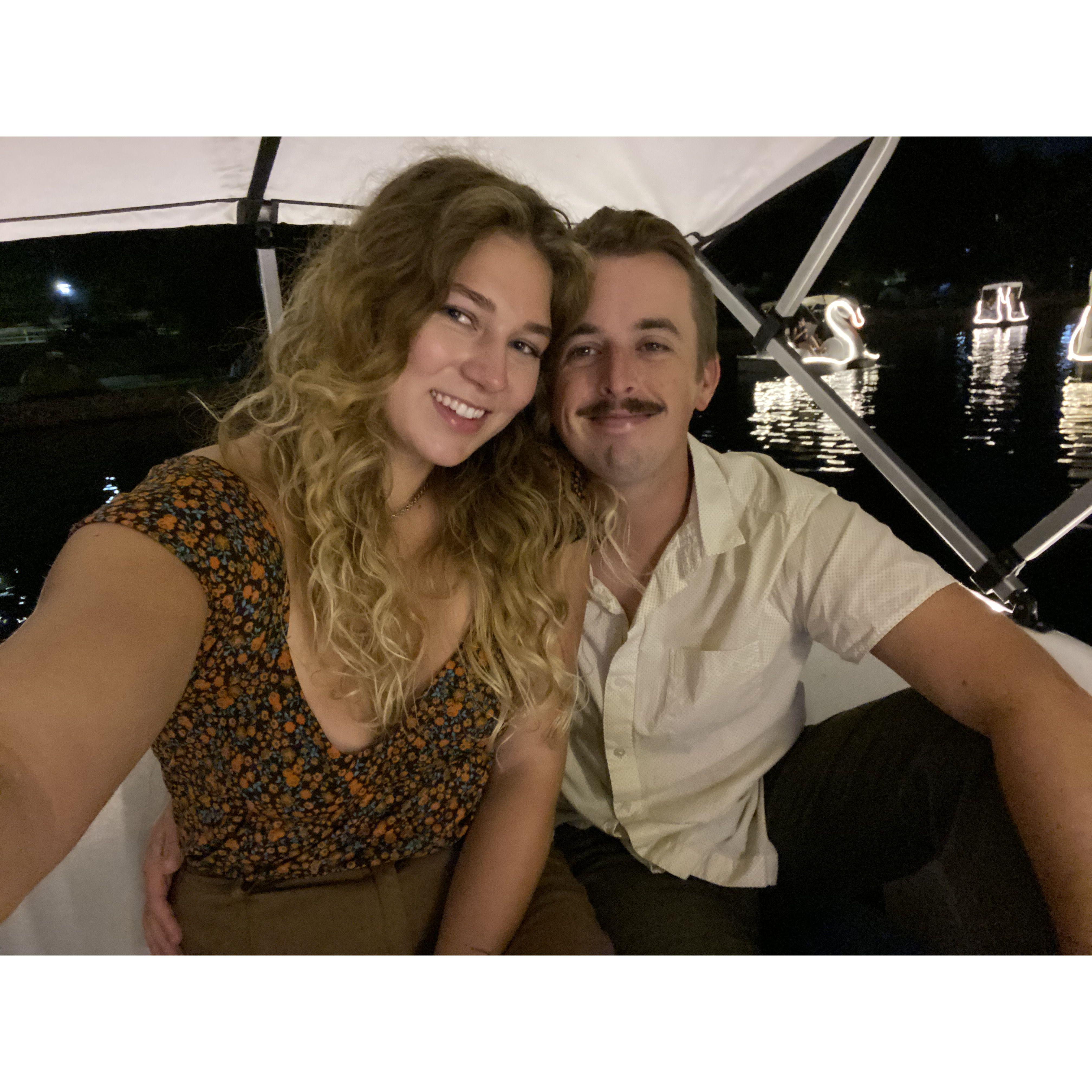 A date on the swan boats in Echo Park, LA