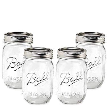 Encheng 32 oz Wide Mouth Mason Jars With Airtight Hinged Lids, Leak Proof  Rubber Gasket - 1000ml Glass Storage Containers, Set of 4