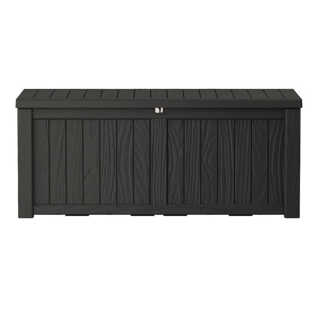 Decksplore 150 Gallon Outdoor Storage Box Waterproof Lockable Resin Deck Box Large, Patio Storage Bin for Pool Accessories Cushion Furniture, Garden Tools, UV-Resistant Outside Delivery