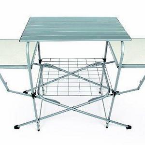 Camco Deluxe Folding Grill Table, Great for Picnics, Tailgating, Camping, RVing and Backyards; Quick Set-up and Folds Down to Only 6 Inches Tall For Convenient Storage (57293)