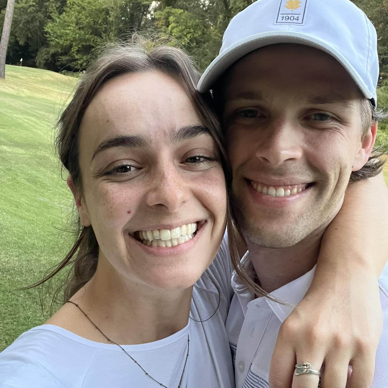 Clay taught Dominque how to play golf!