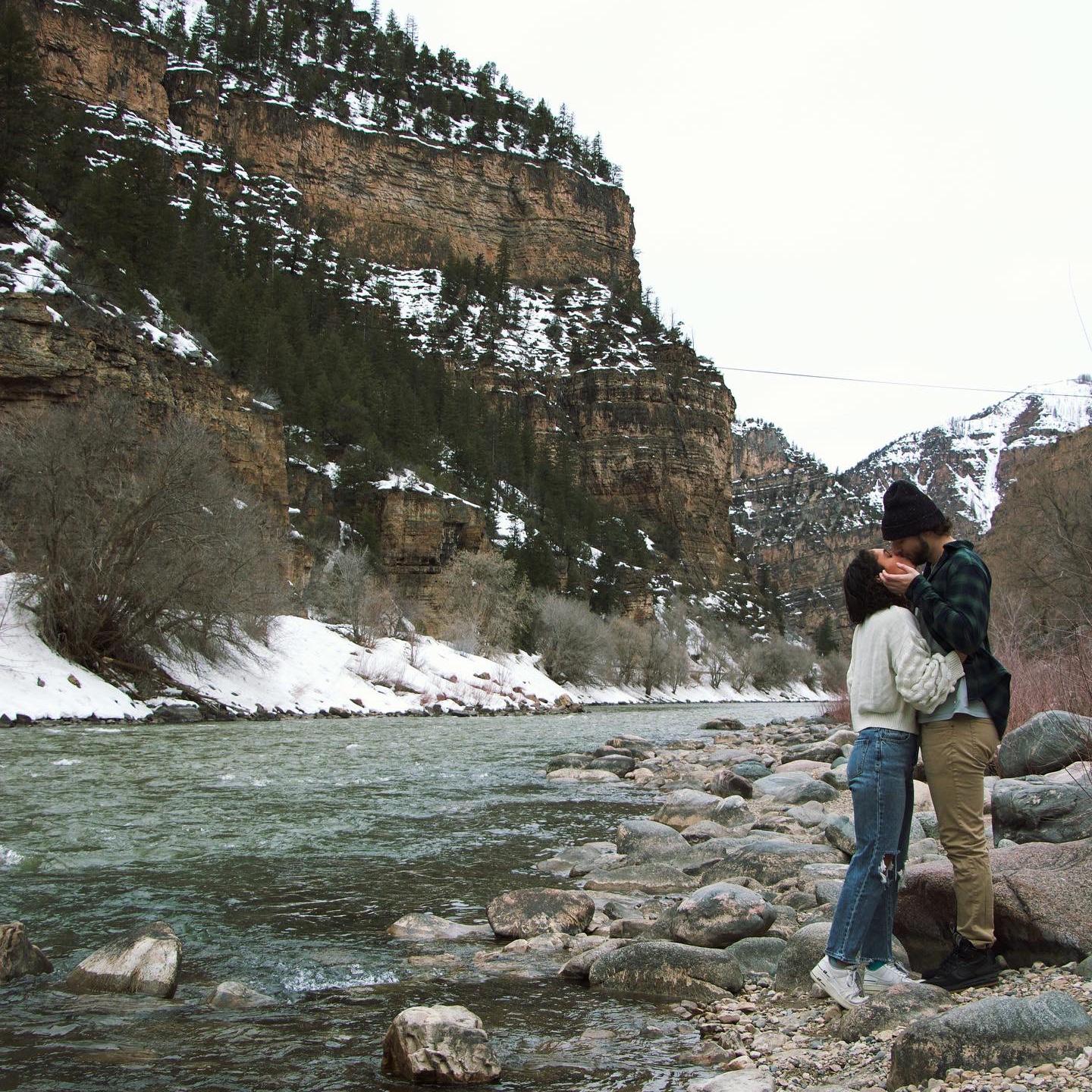 Taken moments after Alex proposed at a (beautiful) truck stop in Glenwood Canyon!