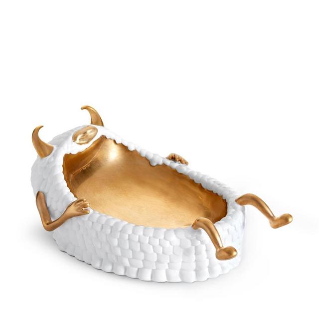 Maison de CarineLazy Susan Catchall - White + Gold