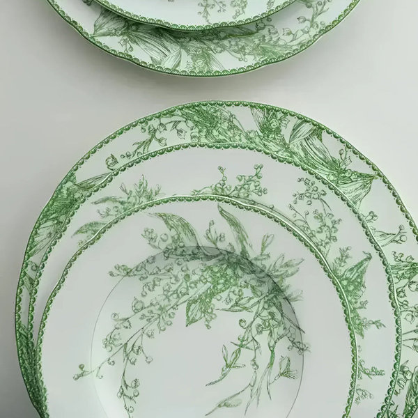 Maia homes - jade green lily of the valley decorative bone