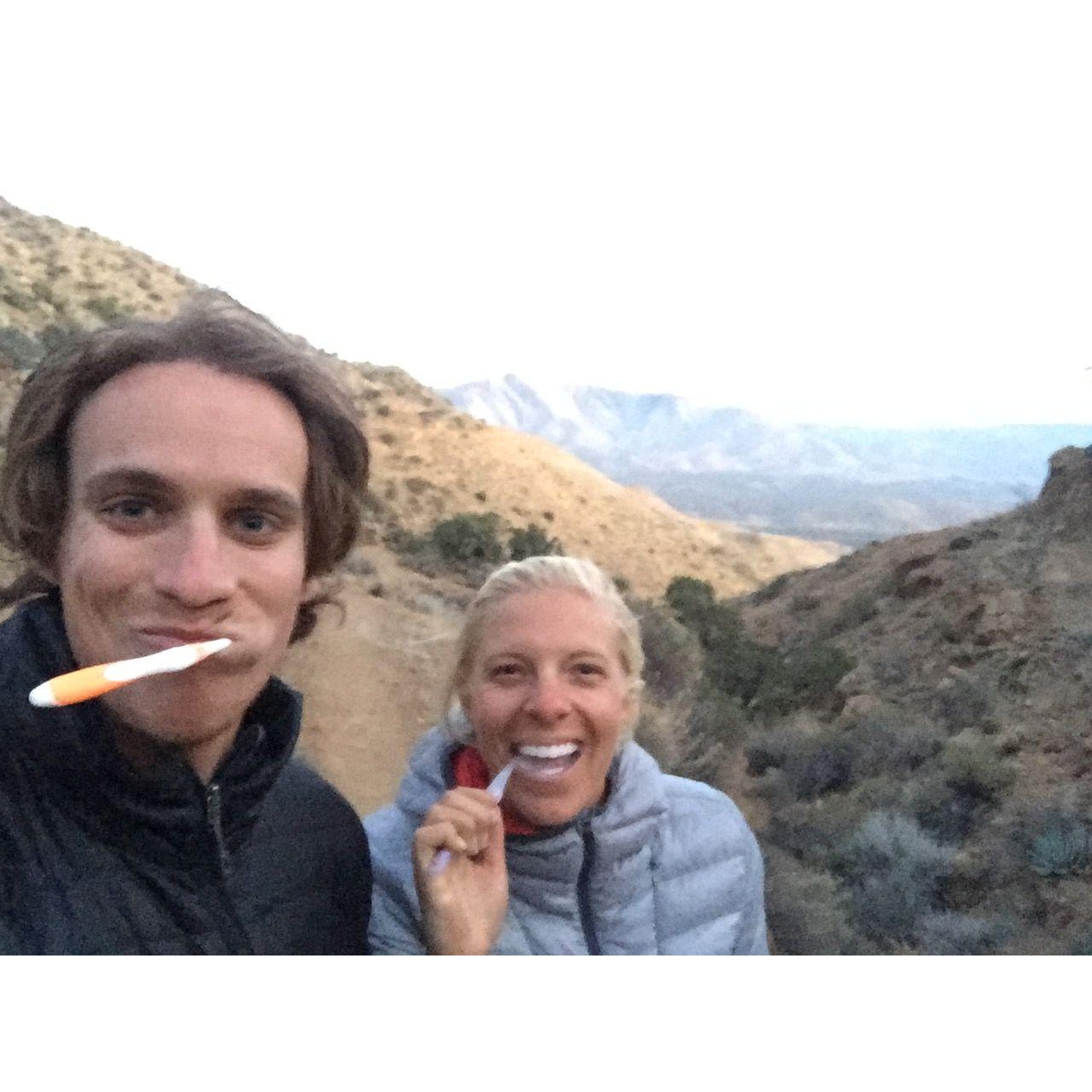 Trail life. Moments before Zach broke his toothbrush 🪥