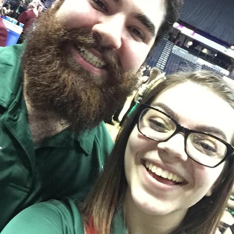 Our first photo together (in pep band, of course)