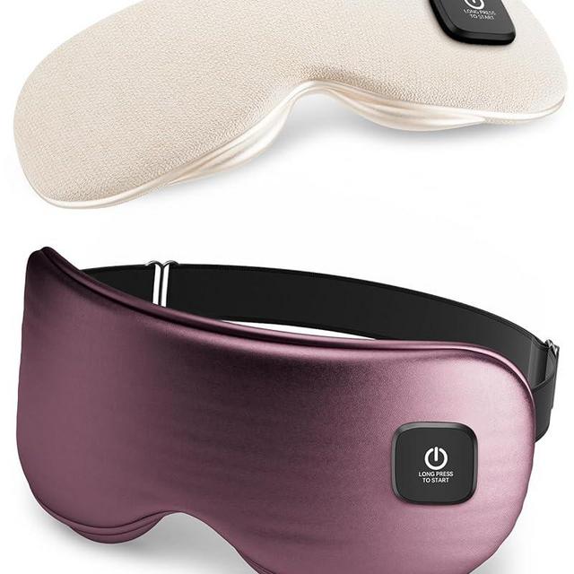 Heated Eye Mask - Cordless Eye Mask for Dry Eyes, Eye Relief, Improved Sleep, Washable Eye Heating pad for Travel and with Replaceable Shell (Purple)