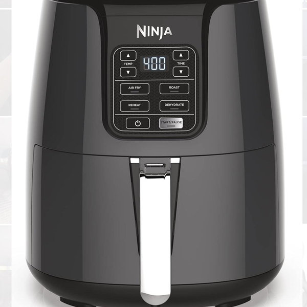 Ninja Air Fryer, Roast, Bake, Air Fry, Roast, Broil, Reheats, & Dehydrates, 4-in-1, Fries, Frozen Food, Veggies, and Juicy Meat, Less Oil, Easy Meals, Healthy Meals, Compact, 4 QT, Grey, AF101