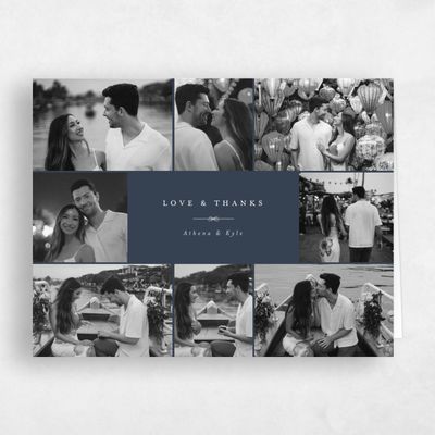 Grayed Navy, Blue Wedding Thank You - Perseus Multiphoto