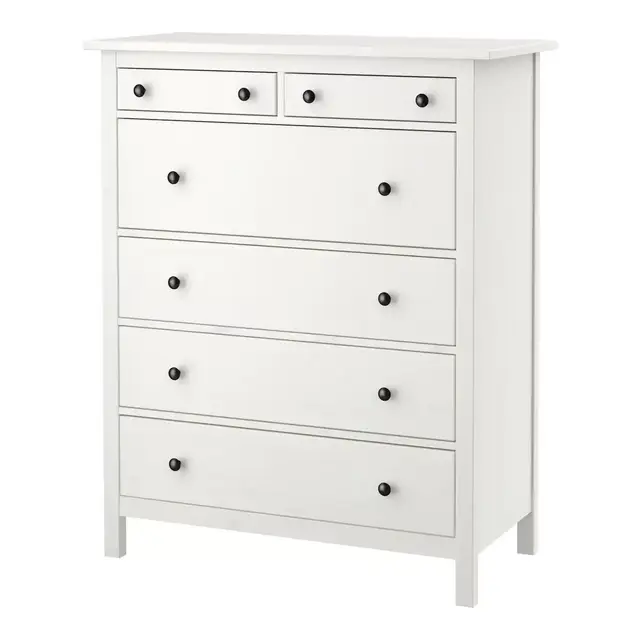 HEMNES 6-drawer chest, white stain 42 1/2x51 5/8 "
