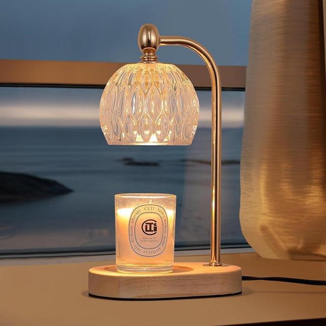 MEIXISUE Candle Warming Light,Fragrance Electric Melt Wax Warmer Candle Lamp Timer and Dimmer House Warming Bedroom Decor with 2 Bulbs for Women Gifts Candle Jars Living Room