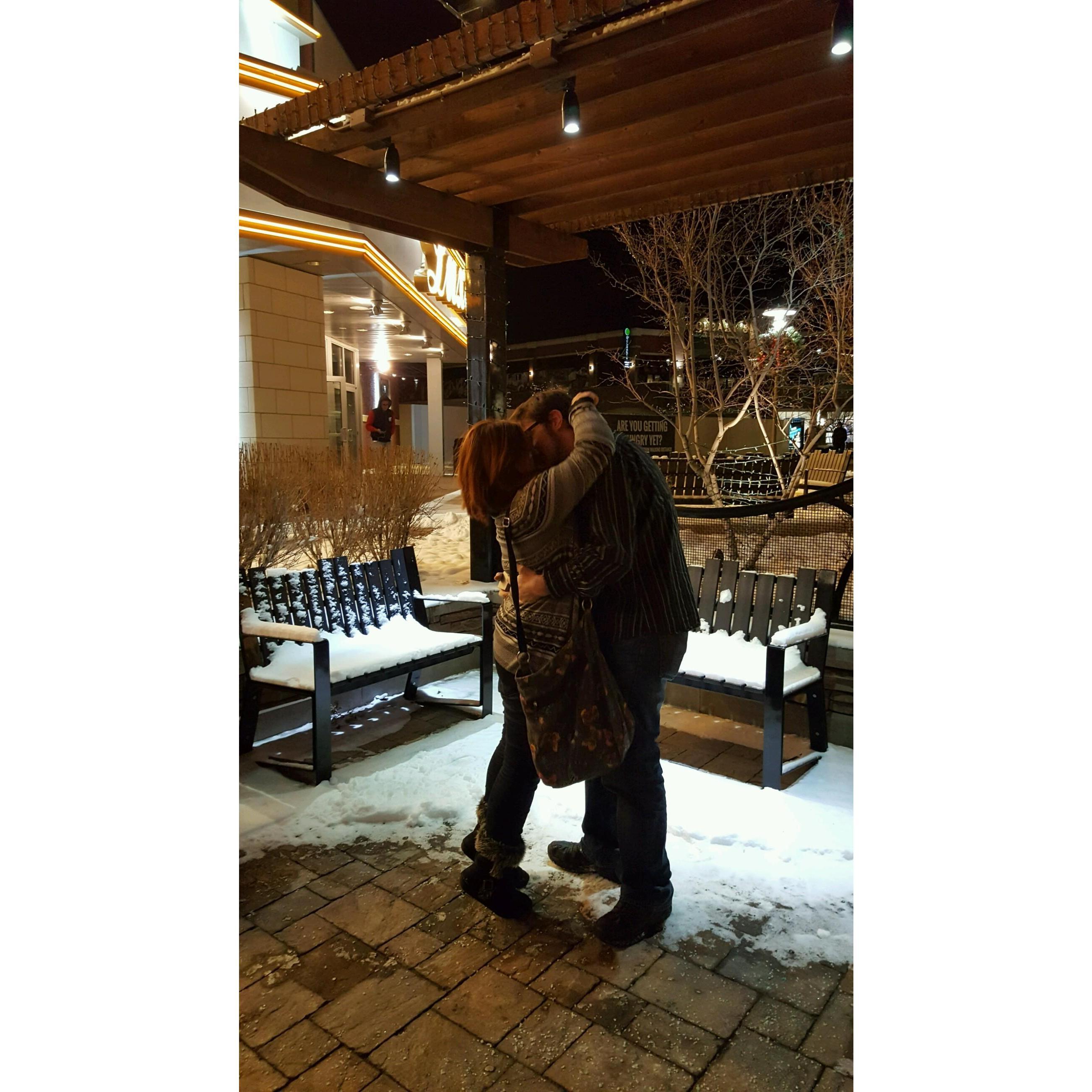 The kiss after I said "yes!"