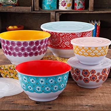 Youngever 32 Ounce Plastic Bowls with Lids, Large Cereal Bowls, Large Soup  Bowls, Food Storage Containers, Set of 9 in 9 Assorted Colors