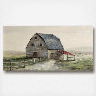 Old Blue Barn Canvas Art