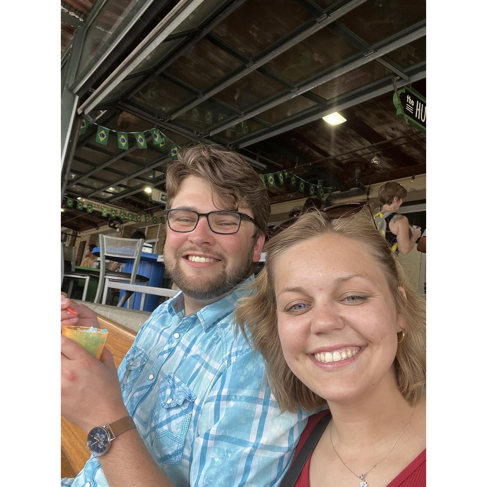 This photo was taken an hour before the proposal. It was just a normal date, and to quote Katie when this photo was taken "today is perfect. I don't know how it oculd be any better".