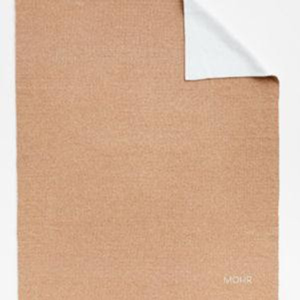 Personalized Alpine Cozy Ivory and Camel Tan Reversible 70"x55" Throw Blanket
