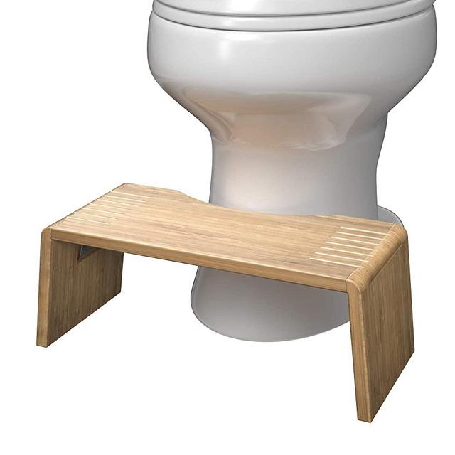 Squatty Potty Oslo Folding Bamboo Toilet Stool 7" Collapsible, Brown