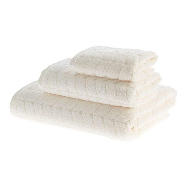 Bagno Milano 100% Turkish Cotton Jacquard Luxury Towel Set – Quick Dry Non-GMO Ultra-Soft, Plush and Absorbent Luxury Durable Turkish Towels Set (Cream, 3 pcs Towel Set)