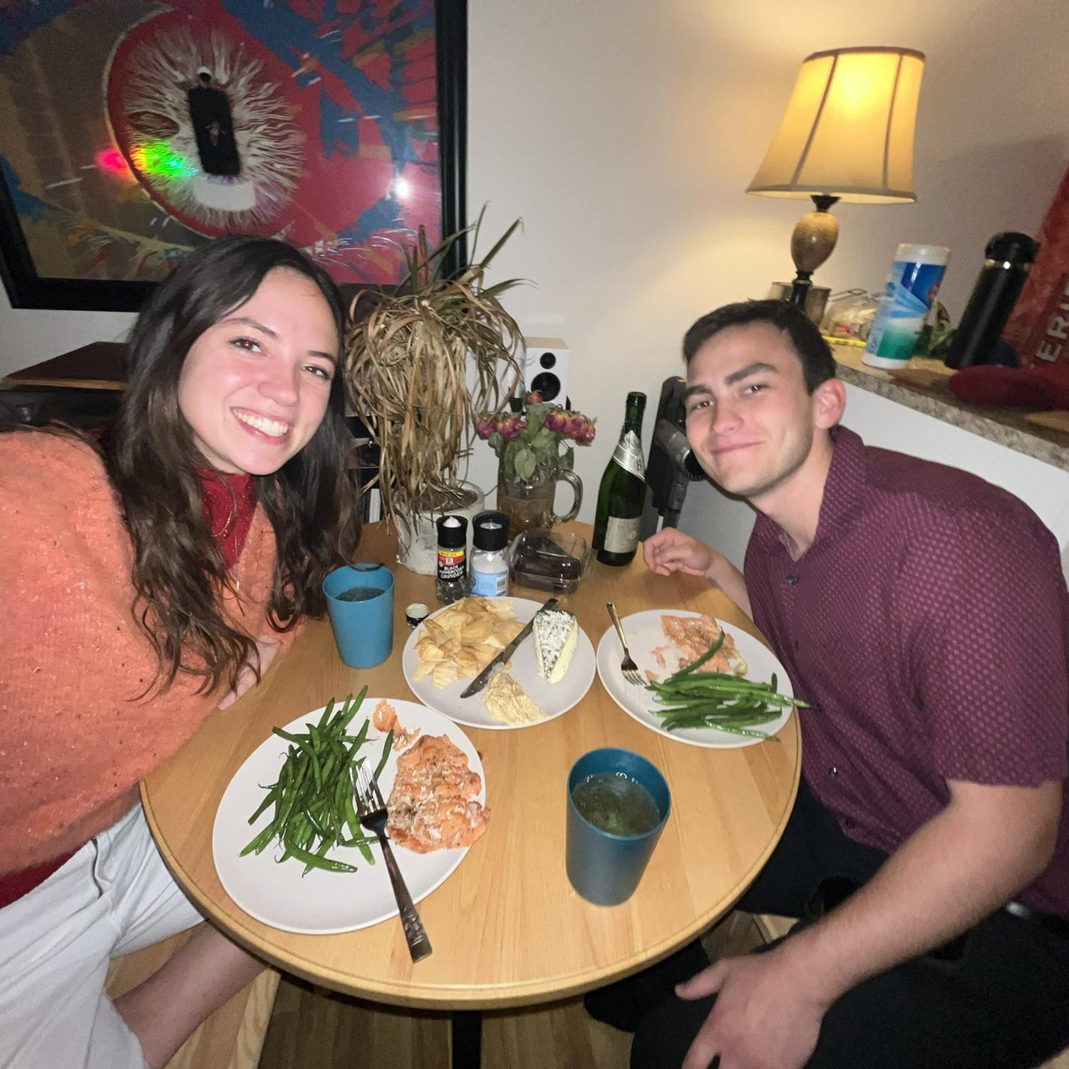 Noah showing off his chef skills in his first solo apartment!