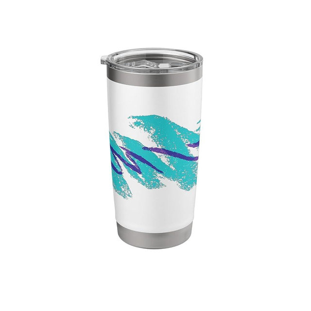 Jazz Cup 90s Design – Retro Teal & Purple Brushstroke Art Stainless Steel Insulated Tumbler