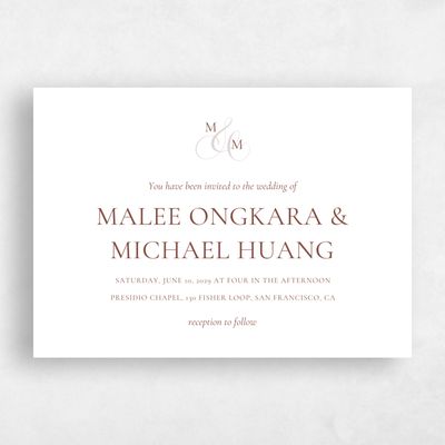Brown Wedding Invitation - Aven Landscape