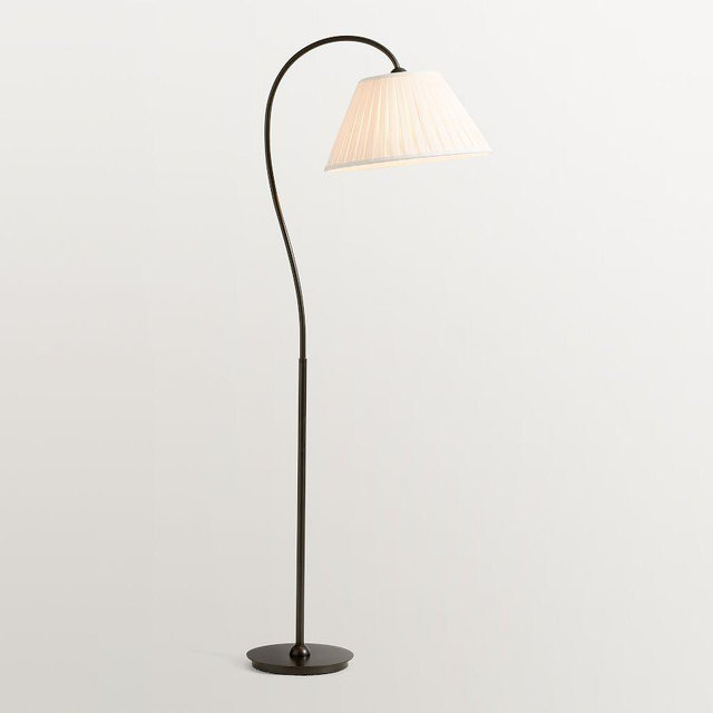 Baylor Pleated Shade 64" Task Floor Lamp, Bronze