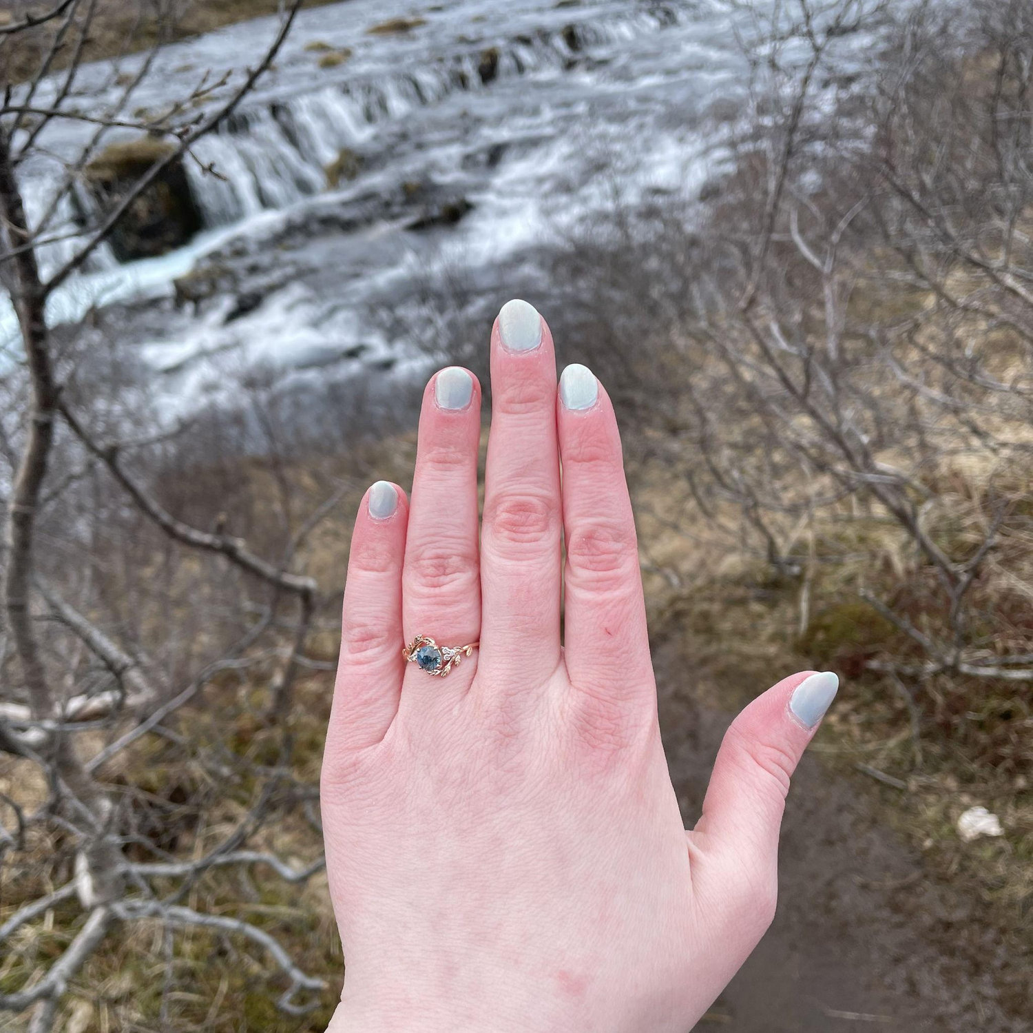 Photo of the ring right after Michael proposed.