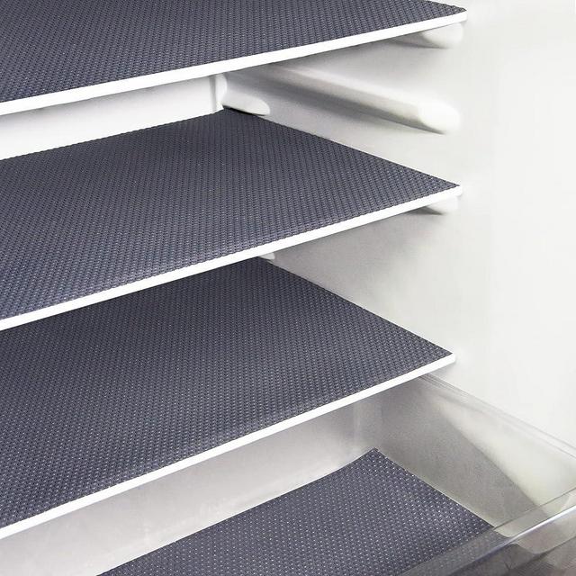 Rwotlls 10Pcs Refrigerator Liners, Washable Fridge Liner Mats Covers Pads for Glass Shelf Cupboard Cabinet Drawer Home Kitchen Accessories Organization (Gray)