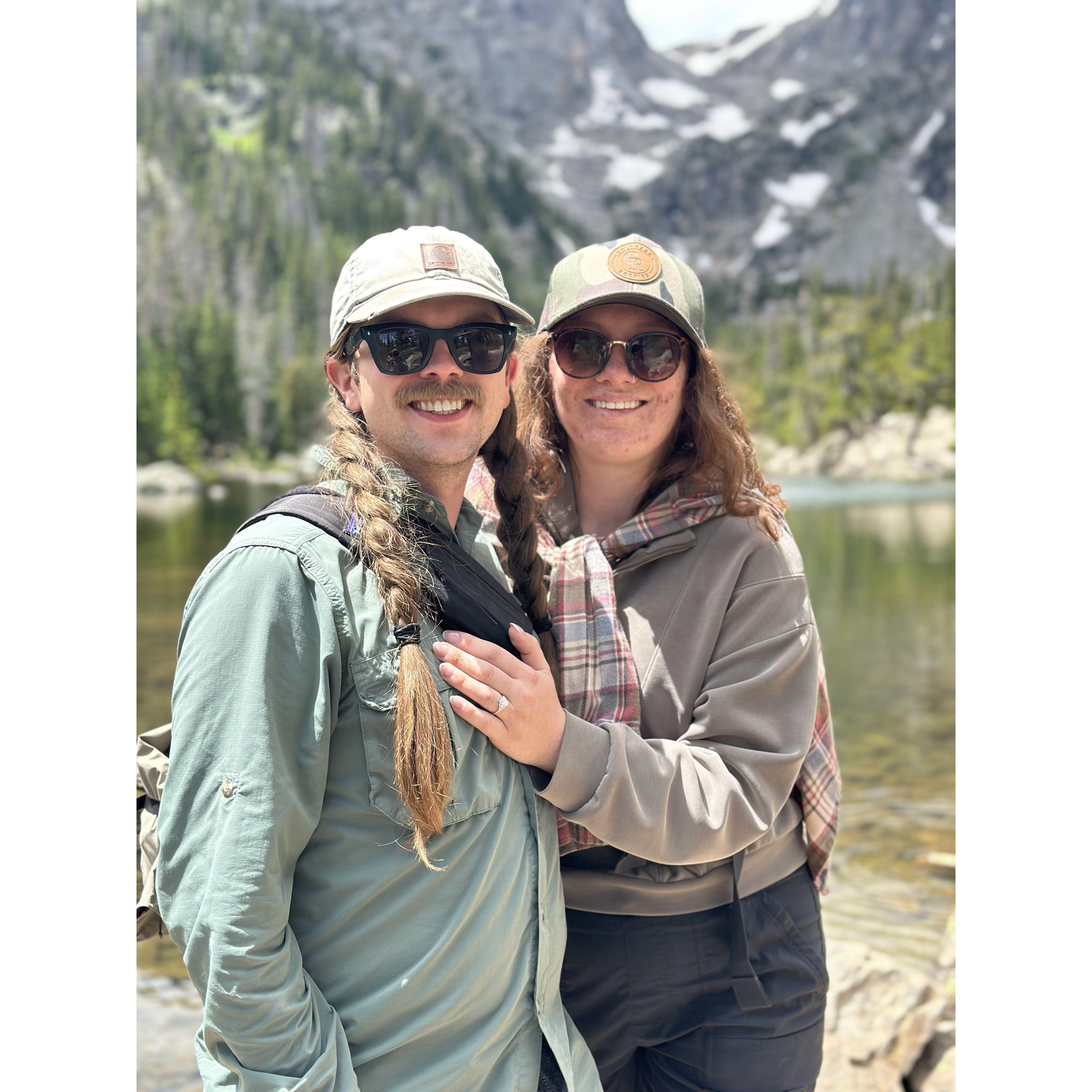 First hike as an engaged couple at Rocky Mountain National Park.