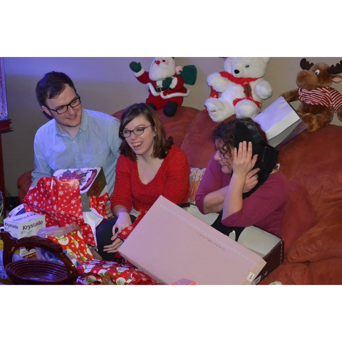 Hayden, Michelle, and Maria on Christmas 2015.