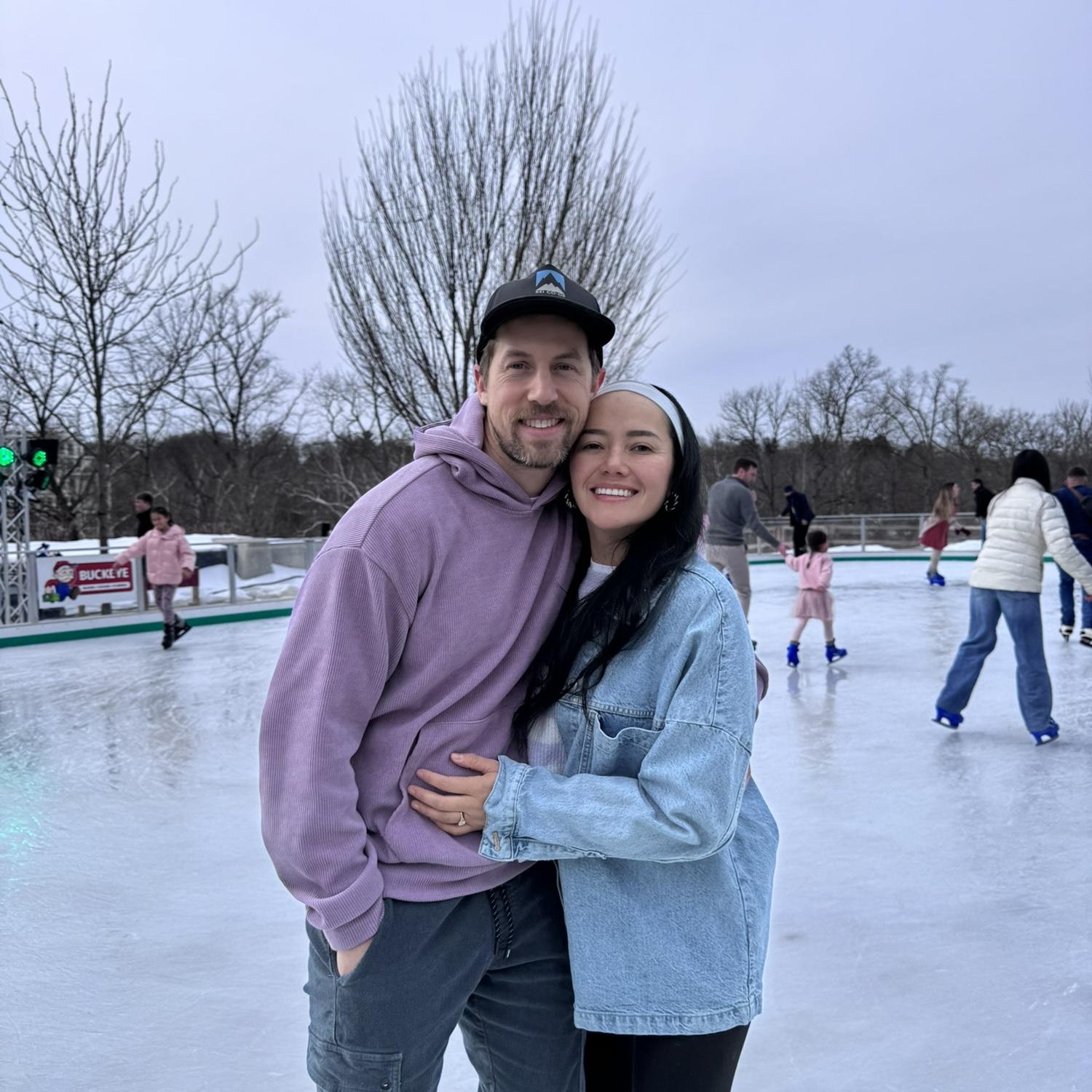 The first time ice skating together, Caro is much better than I am