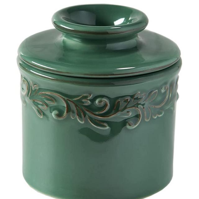Butter Bell - The Original Butter Bell Crock by L. Tremain, French Ceramic Butter Dish, Antique Collection, Emerald