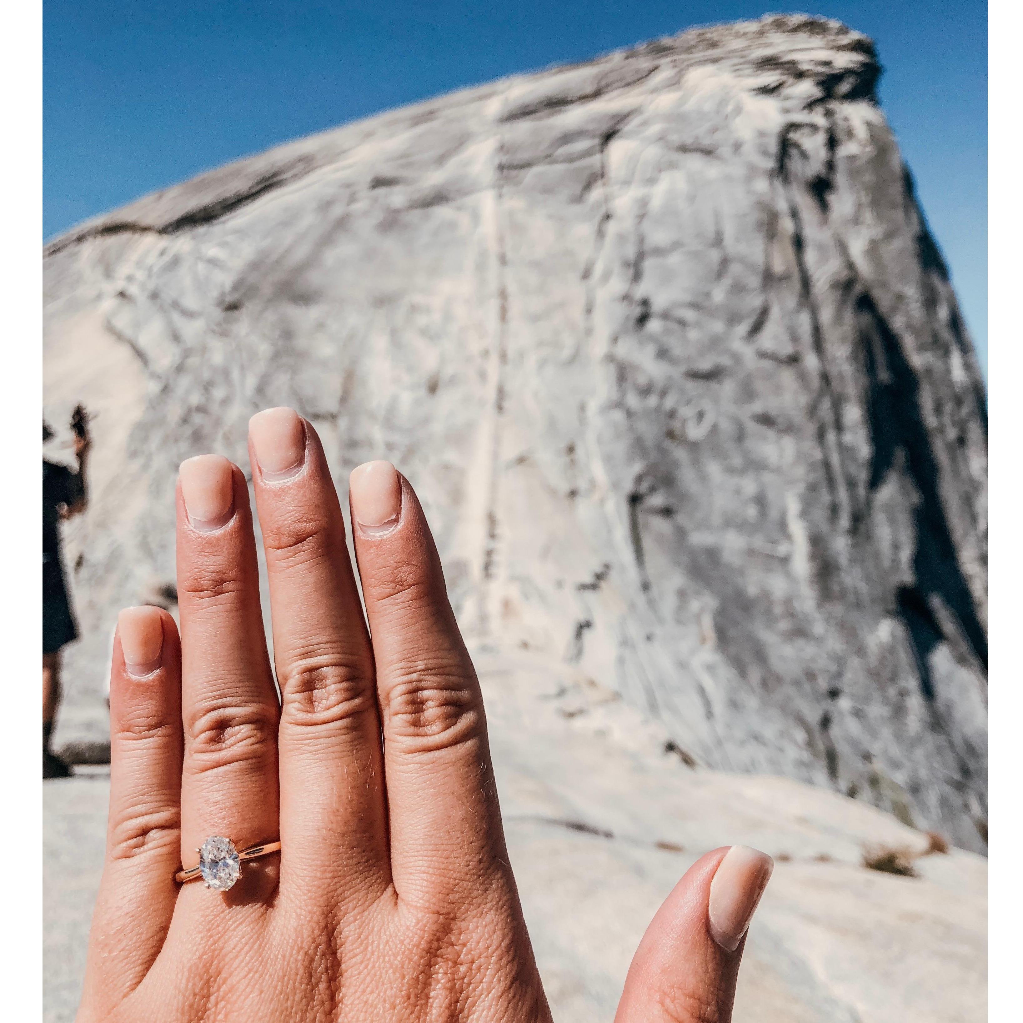 Right after Spencer proposed at the top of Half Dome in Yosemite