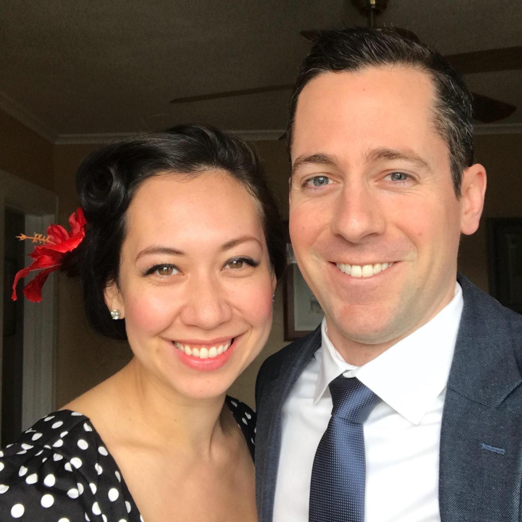 Dolled up for Katrina's ballroom dance show.
