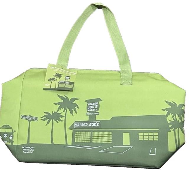 Trader Joe's Olive Green Insulated Tote Bag, Extra Large, Cooler, Hot/Cold, Grocery Carry Bag, X-Large, Reusable, Olive Green