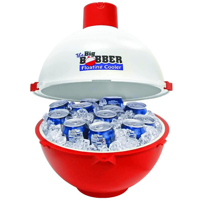 The Big Bobber Floating Cooler, Insulated to Keep up to 12 cans Cool All Day, Portable and Great for Fishing, Boating, and Pools.