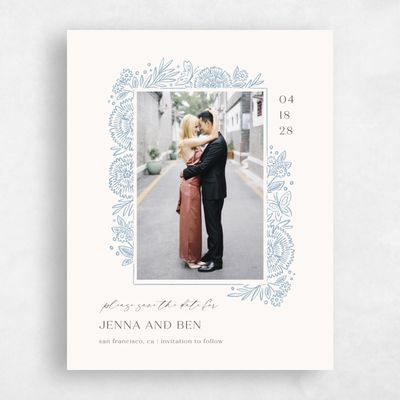Dusty Blue Wedding Save the Date - Keita Photo