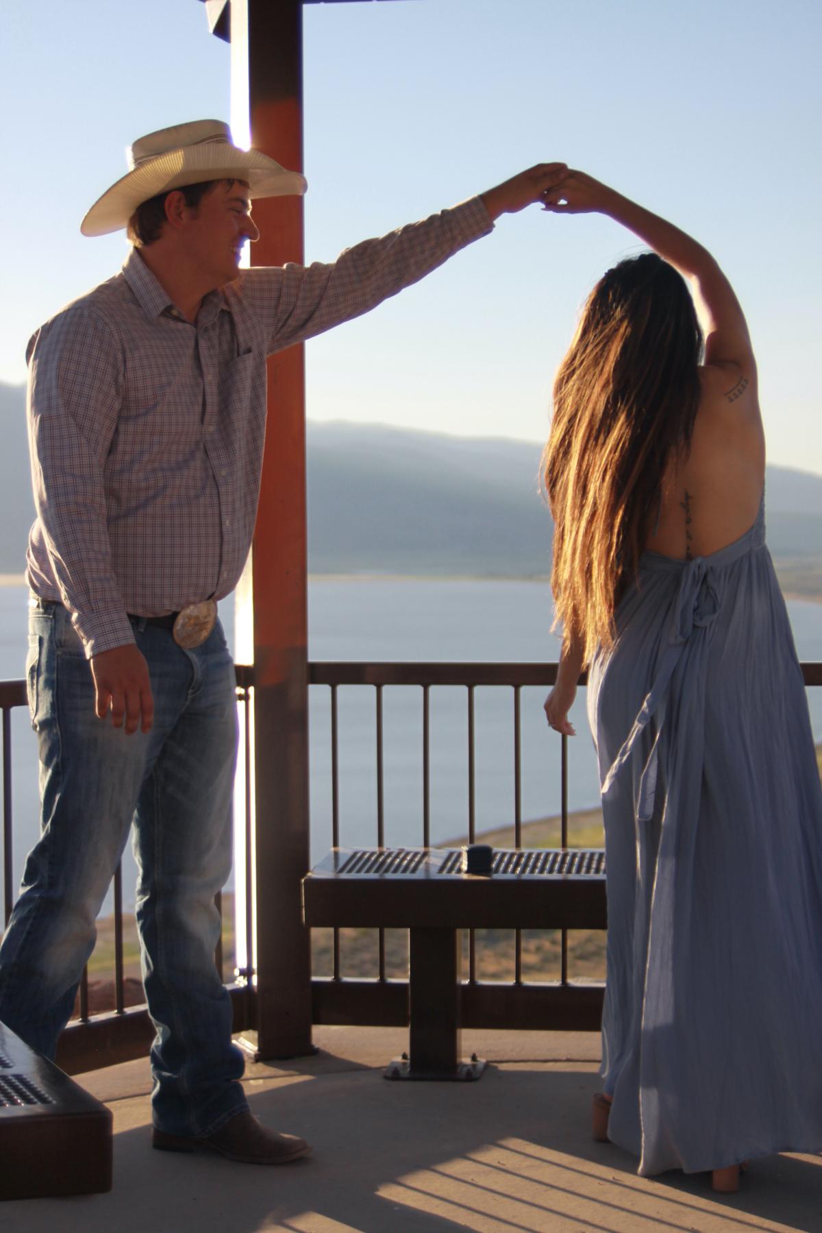 Another picture of the perfectly planned proposal. Fun fact: Mariah was 2 months pregnant, and Jack tricked her by saying this was a maternity photo shoot to get her to go.