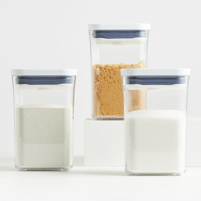 OXO POP 3-Piece Short Small Square Food Container Set