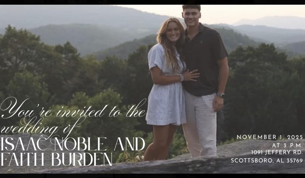 The Wedding Website of Isaac Noble and Faith Burden