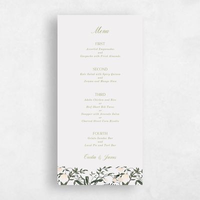 Smoke, Grey Wedding Menu - Oiseau