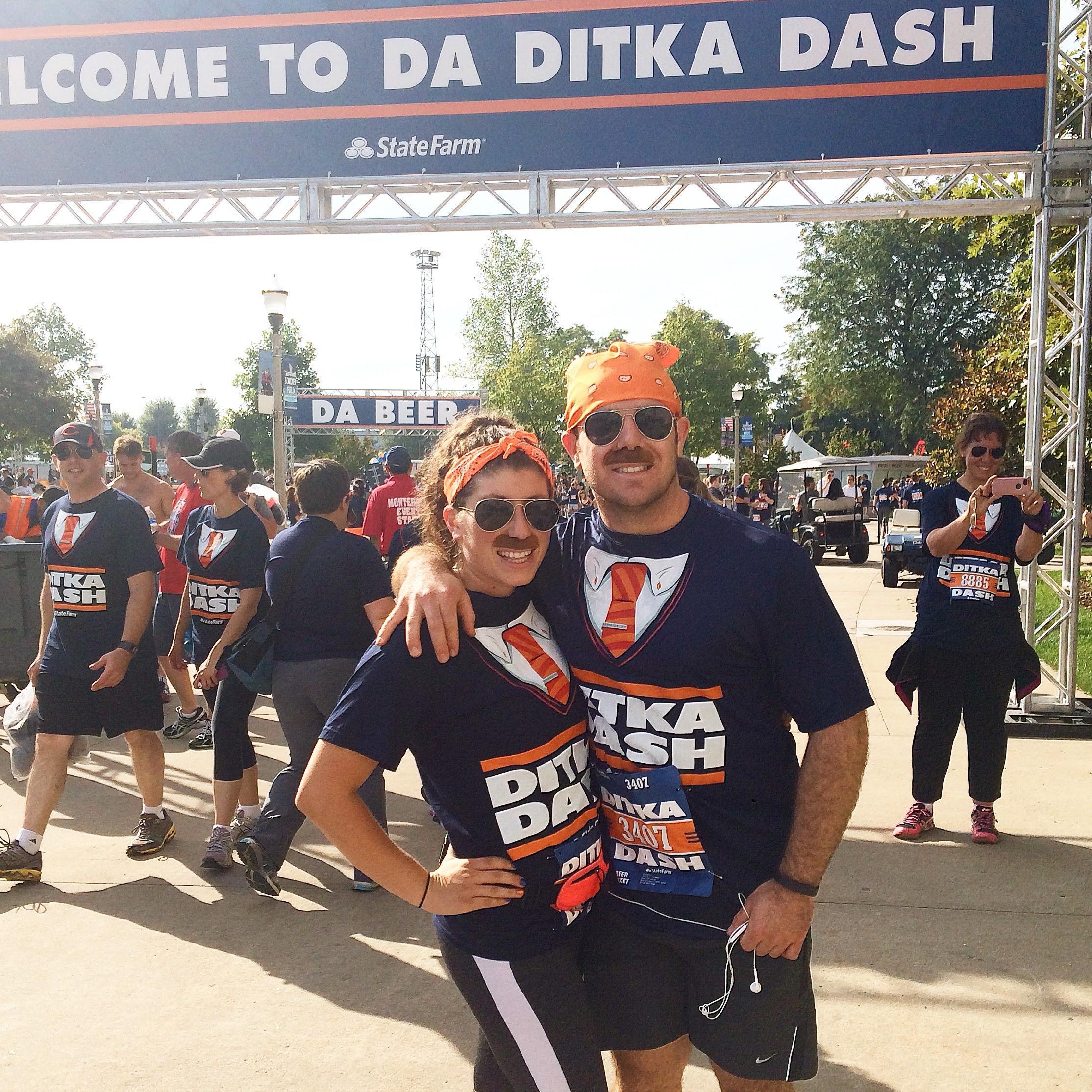 2014: Danny and I both love to run and this was the first race we did together, the "Ditka Dash"