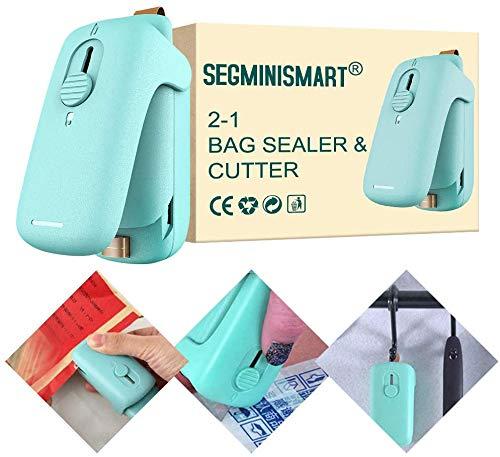 Mini Bag Sealer,Bag Heat Sealer,Handheld Heat Sealer,2 in 1 Heat Sealer and Cutter Portable Bag Resealer Sealer Quick Seal for Plastic Bags Food Storage Snack Fresh Bag Sealer (Battery Not Included)