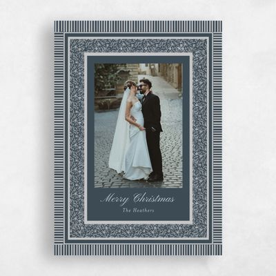 Navy Blue Holiday Card - Almond