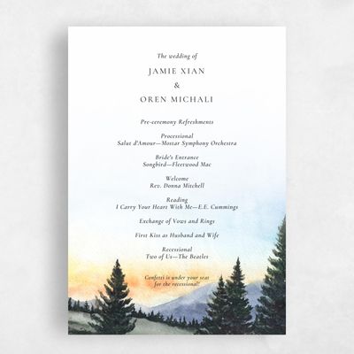 Fall, Green Wedding Program - Deepcreek