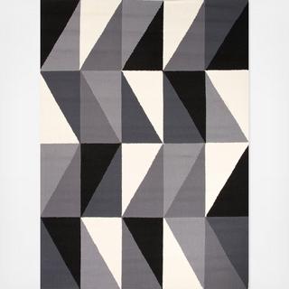 Indoor-Outdoor Geometric Right Angle Rug