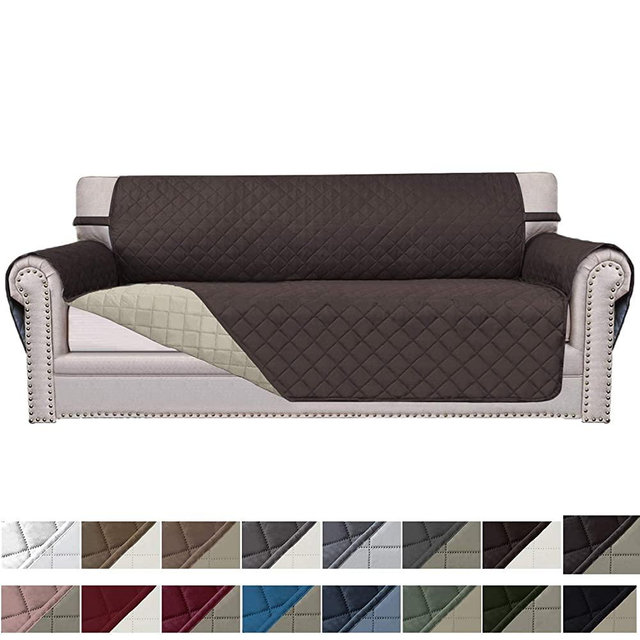 Easy-Going Sofa Slipcover Reversible Sofa Cover Water Resistant Couch Cover Furniture Protector with Elastic Straps for Pets Kids Children Dog Cat(Oversized Sofa, Chocolate/Beige)
