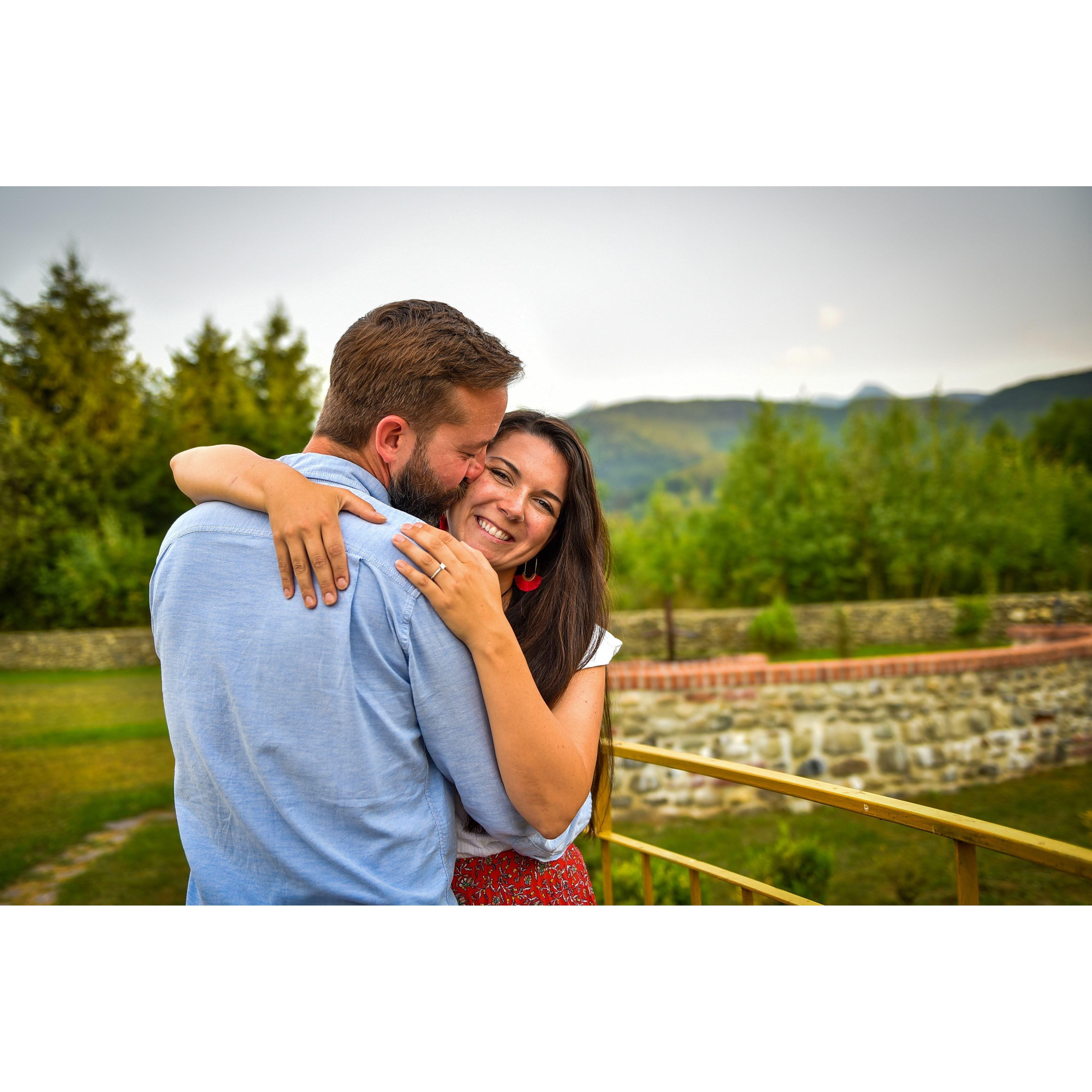 Engagement photos at our B&B in Romania after Nick proposed (July 4, 2022)!